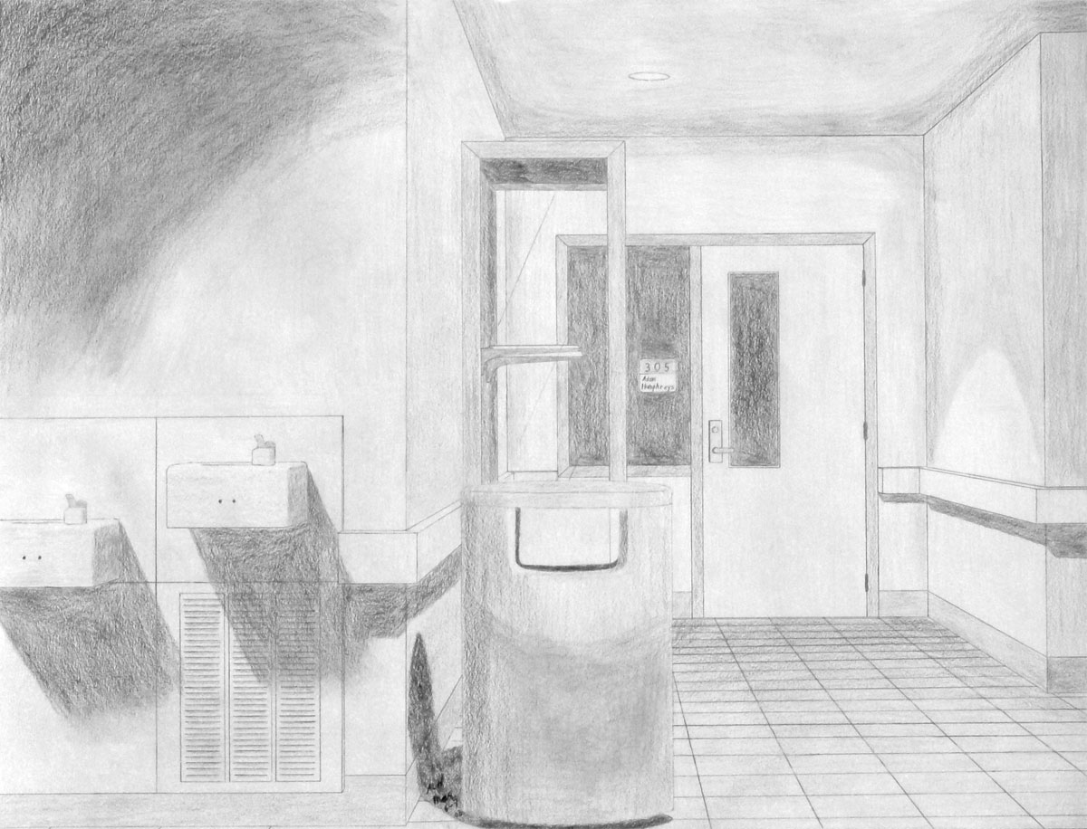 Perspective of interior, pencil